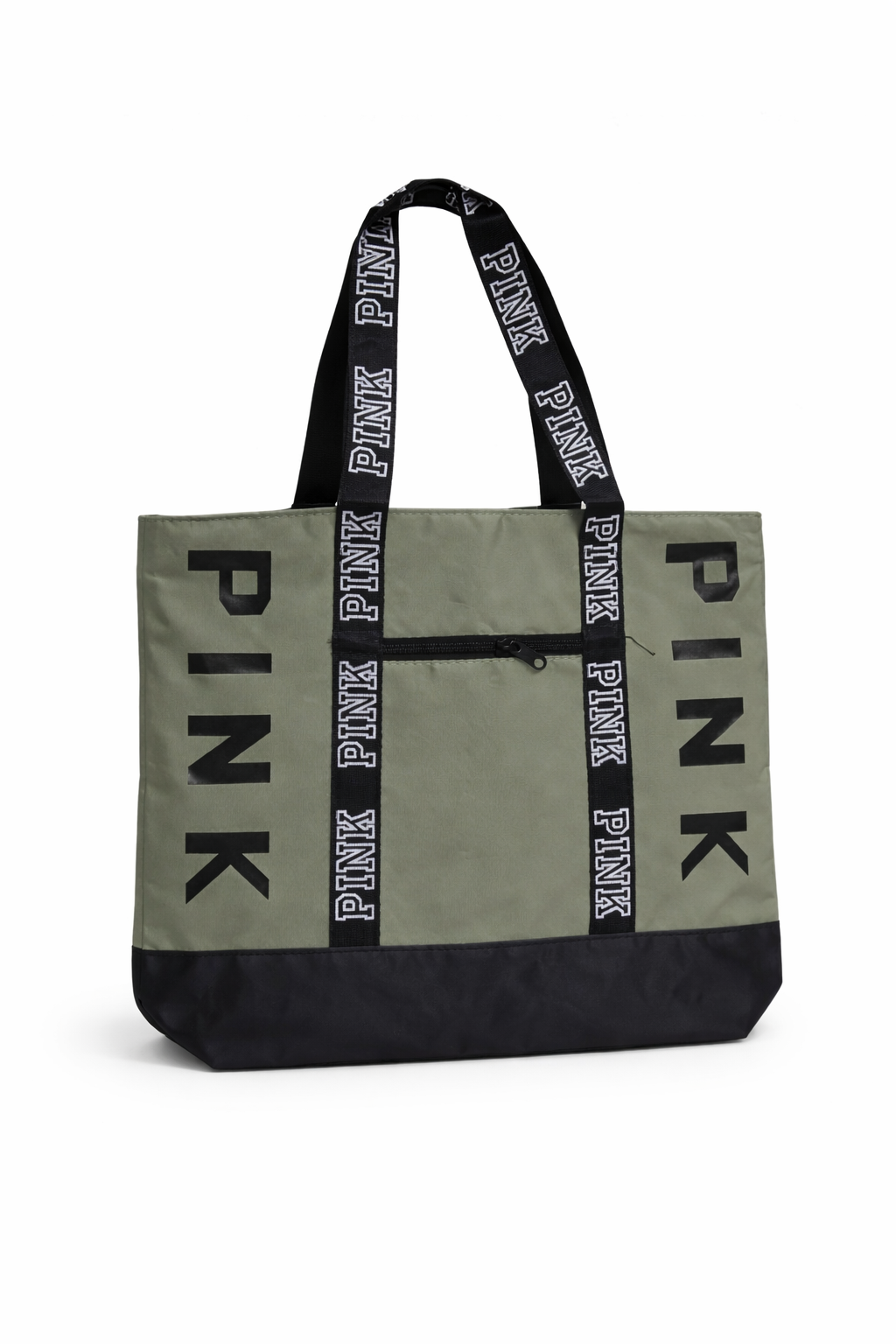 PINK Everyday Tote – Olive & Black