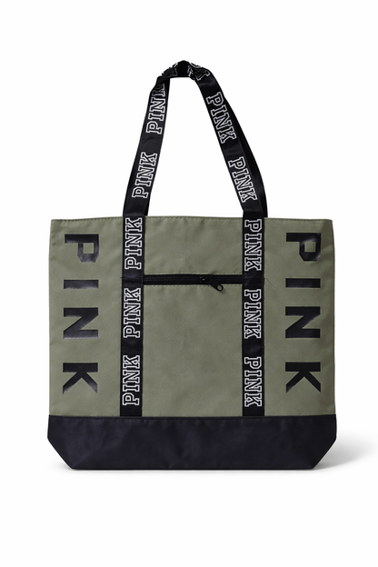 PINK Everyday Tote – Olive & Black